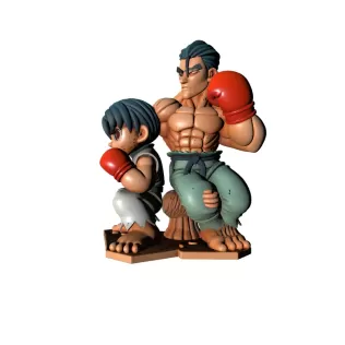 Kid and Boxer Man 3D Model