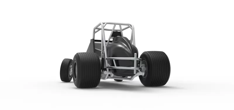 Vintage Dirt Silver Crown Car while turning Scale 1:25 - Model preview 15