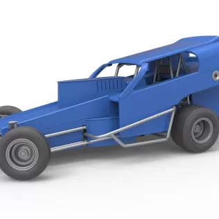 Vintage Dirt Modified stock car Version 2 while turning 1:25