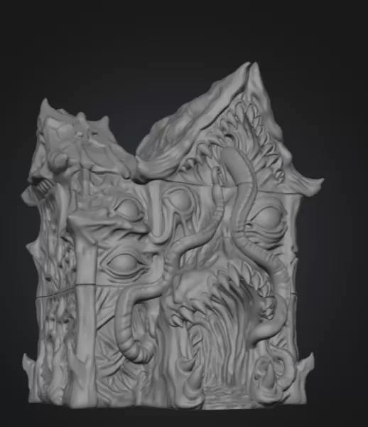 Lovecraftian Monster Building STL File for 3D Printing - Model preview 12