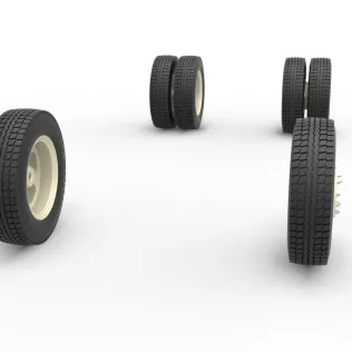 Wheel Set of Vintage truck Scale 1:25 - Model thumbnail 3