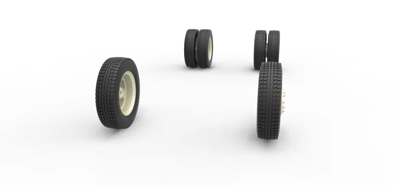 Wheel Set of Vintage truck Scale 1:25 - Model preview 3
