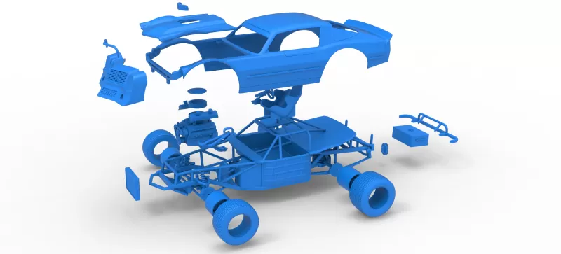 Vintage Dirt late model Race car Version 2 Scale 1:25 - Model preview 28