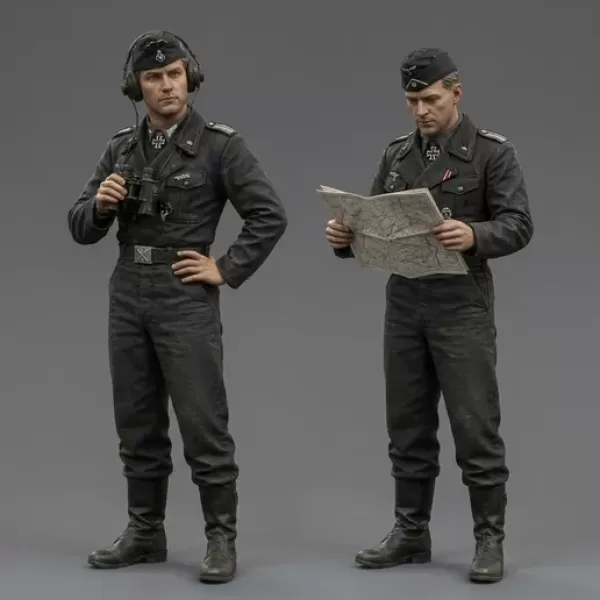 WWII German Tank Crew & Infantry Officer – STL Pack - Model preview 1
