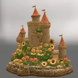 Sunflower Fantasy Castle STL File for 3D Print - Model thumbnail 11