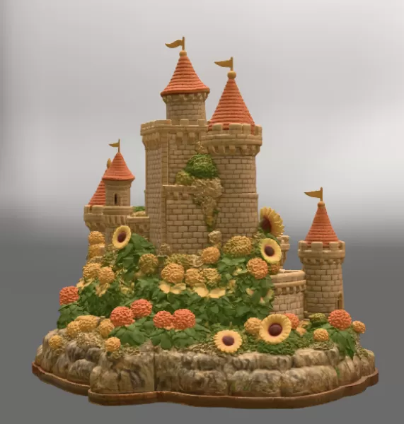 Sunflower Fantasy Castle STL File for 3D Print - Model preview 11