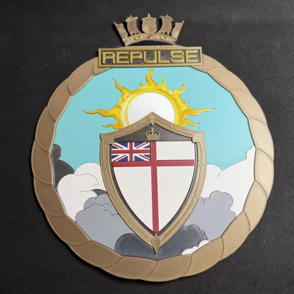 HMS Repulse BCV01 Ship's Badge Wall Plaque - Model preview 3