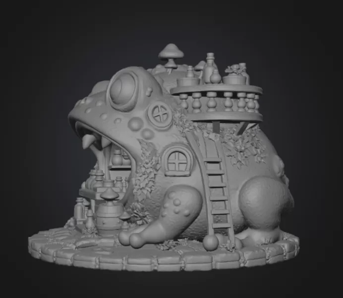 Frog Alchemist Apothecary STL File for 3D Print - Model preview 9