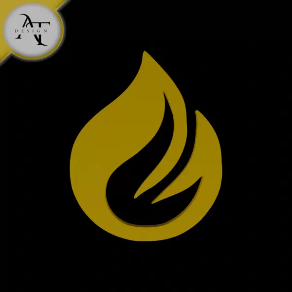 Simple Flame Symbol - 2D Art - Model preview 1