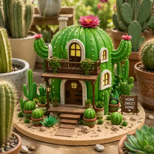 Cactus Cottage House STL File for 3D Print