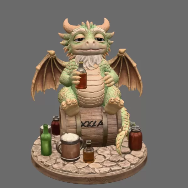 Advertising Tipsy Tavern Dragon STL File 3D Print - Model preview 8