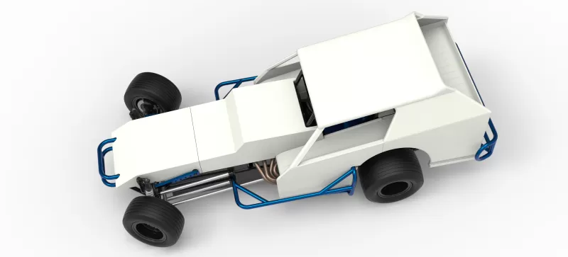 Vintage Dirt Modified stock car V8 while turning Scale 1:25 - Model preview 4