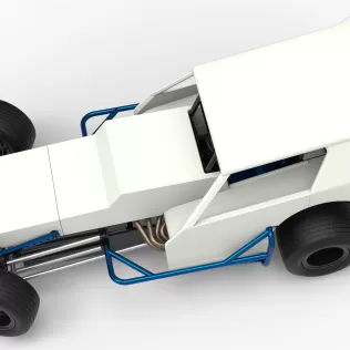 Vintage Dirt Modified stock car V8 while turning Scale 1:25 - Model thumbnail 4