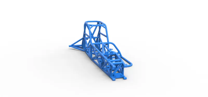 Frame of Supermodified front engine race car V3 Scale 1:25 - Model preview 16