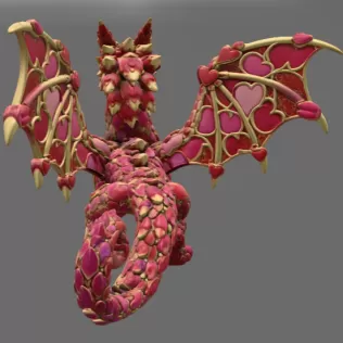 Heartwing Dragon STL File for 3D Print - Model thumbnail 7