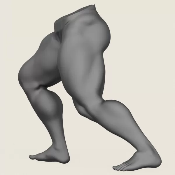 Muscular Man Leg Pose 06 - Model preview 2