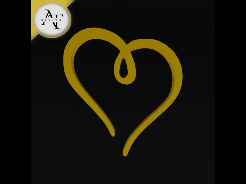 Simple Heart Symbol - 2D Art - Model preview 1