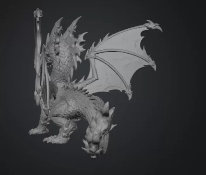 🔥 Inferno Flame Dragon STL File for 3D Print - Model preview 12