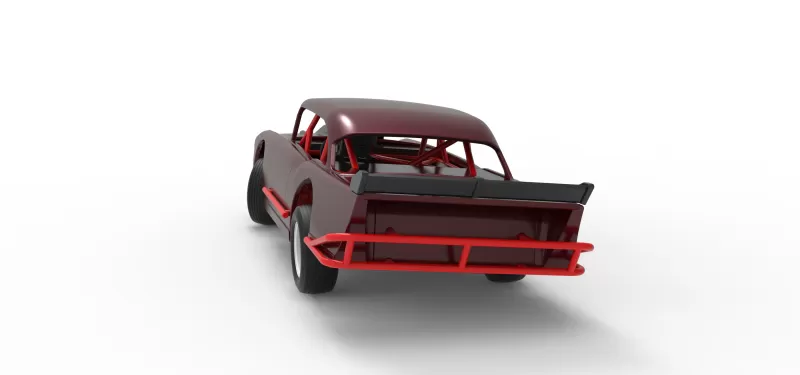 Vintage Dirt Modified stock car V9 while turning Scale 1:25 - Model preview 14