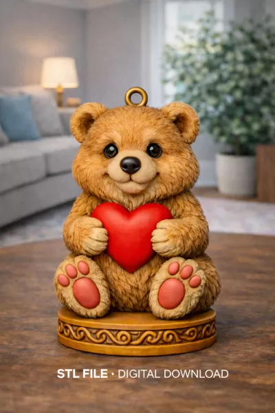 Bear with Heart (Decorative Figure) - Model preview 7