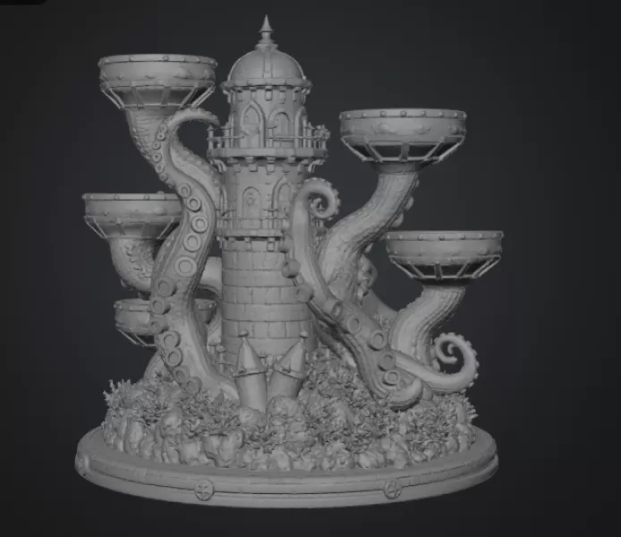 Kraken Citadel Organizer STL File for 3D Print - Model preview 15