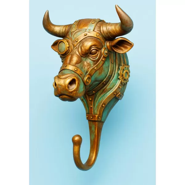 Steampunk Bull Wall Hook - Model preview 1
