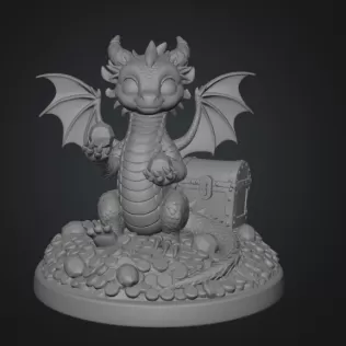 Treasure Guardian Dragon STL File 3D Print - Model thumbnail 5