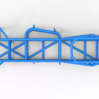 Frame of Vintage Supermodified stock car Version 3 Scale 1:25 - Model thumbnail 8