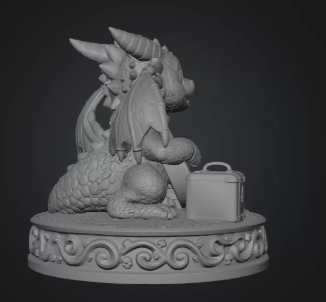 Baby Dragon Bard STL File for 3D Print - Model preview 10