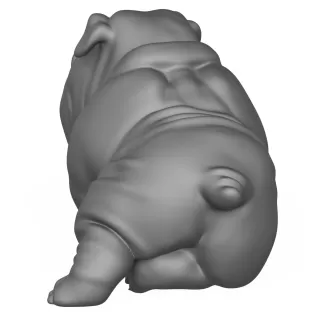 3D Printable Bulldog Dog Statue - Model thumbnail 4