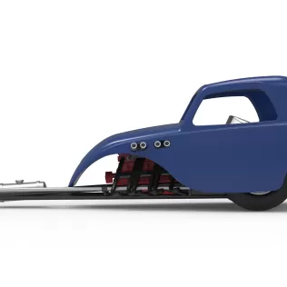 Front engine old school dragster with shell V13 Scale 1:25 - Model thumbnail 9