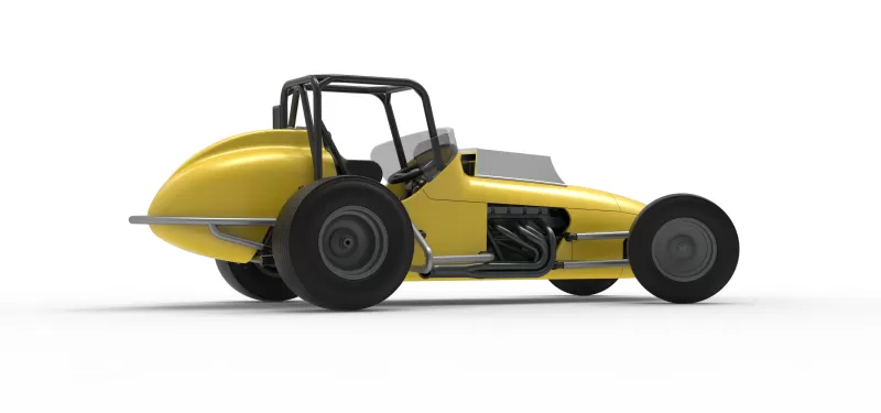 Dirt Silver Crown Champ car while turning Version 2 Scale 1:25 - Model preview 21