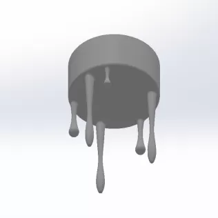 🕯 Melted Wax Candle Holder – Elegant Beige Decor STL - Model thumbnail 2