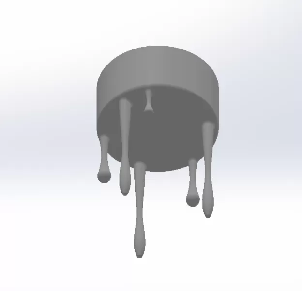 🕯 Melted Wax Candle Holder – Elegant Beige Decor STL - Model preview 2