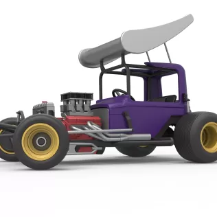 Vintage Winged Supermodified for Dirt while turning Scale 1:25 - Model thumbnail 2