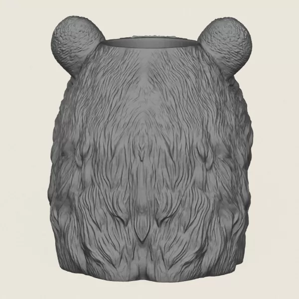 Bear Head Vase Print Ready 3D Model - Model preview 6