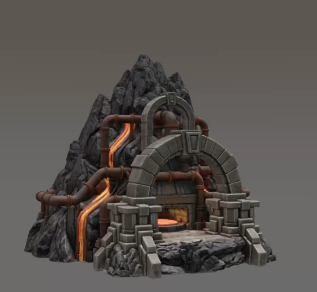 Dwarven Lava Forge STL File for 3D Print - Model preview 10