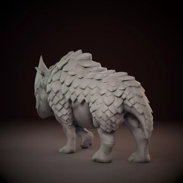 Pangoceros Rhino Creature 3D print model 3D print model - Model preview 4
