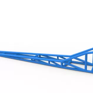 Frame of old school Front engine dragster Version 8 Scale 1:25 - Model thumbnail 9