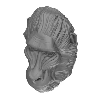 3D Printable Mandrill Face