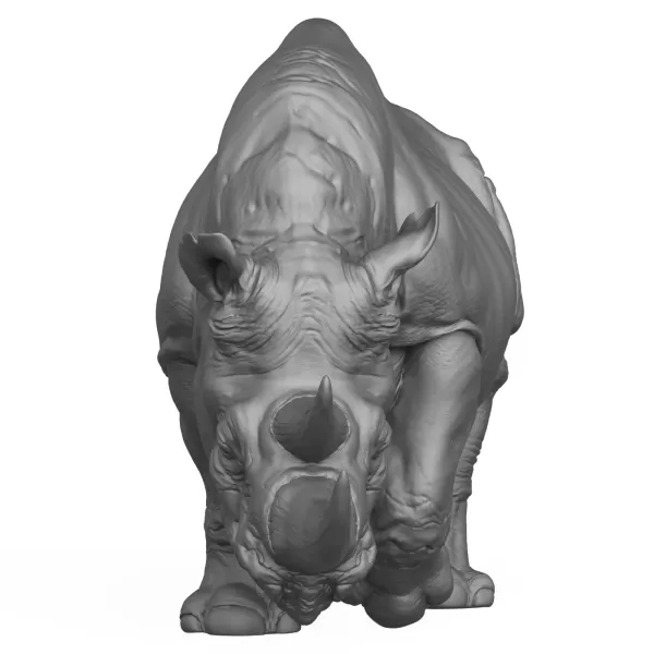 3D Printable Wild Animal Rhinoceros - Model preview 2