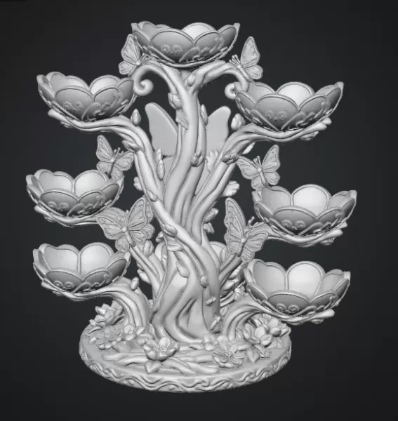 Butterfly Flower Bowl Organizer STL File for 3D Print - Model preview 16