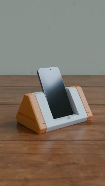 Cyberpunk Phone Dock – 3D Printed Futuristic Smartphone Stand - Model preview 1