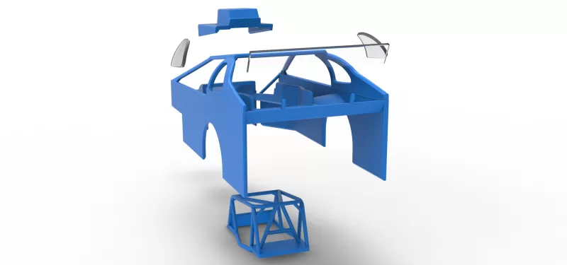 Shell of Northeast Dirt Modified stock car Version 2 Scale 1:25 - Model preview 23