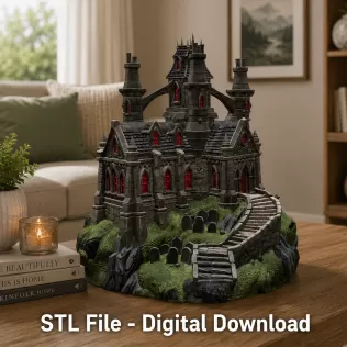 Shadowspire Gothic Manor STL File for 3D Print - Model thumbnail 3