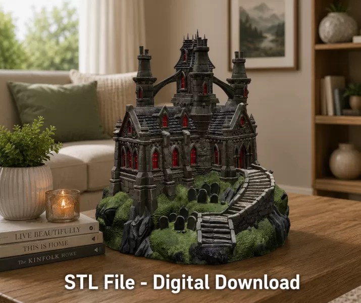 Shadowspire Gothic Manor STL File for 3D Print - Model preview 3