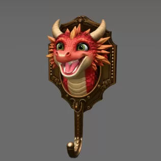 Dragon Wall Hook STL File for 3D Printing - Model thumbnail 3