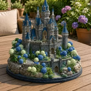 🏰 Enchanted Blue Castle STL File for 3D Print - Model thumbnail 3