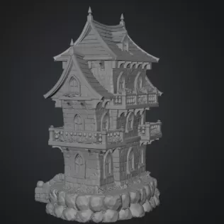 Fantasy Medieval House STL for 3D Printing - Model thumbnail 11