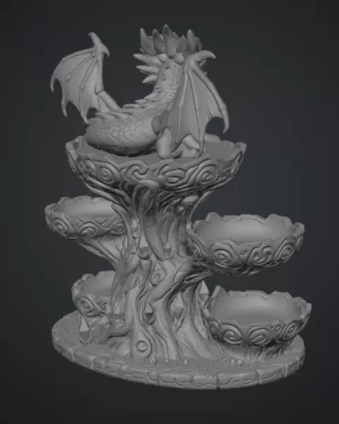 Baby Dragon Organizer Tree STL File for 3D Print - Model preview 16